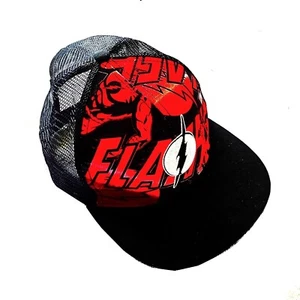 ⚡️Cappello Berretto Baseball The Flash Six Flags DC Comics Regolazione Snapback Nero Rosso LKNEW - Foto 1 di 12