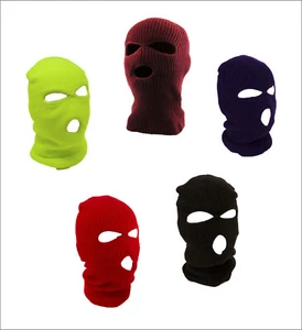 3 Loch Vollgesicht Skimaske Wintermütze Sturmhaube Kapuze Beanie warm taktische Mütze neu - Bild 1 von 23