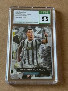 2021 Topps Now UEFA Soccer CRISTIANO RONALDO Champion's League Card CSG 9.5 CGC - Picture 1 of 6