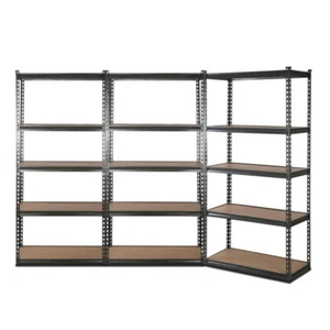 3x1.8M 5-Shelves Steel Warehouse Shelving Racking Garage Storage Rack Grey Giant - Picture 1 of 7