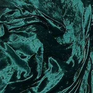 BOTTLE GREEN Crushed Velvet Fabric Dress Craft Stretch Velour Material 150cm - Picture 1 of 1