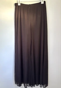 Dressbarn Collection Palazzo Hose Lg Braun Pull On Stretch Mesh Overlay Elegant - Bild 1 von 6