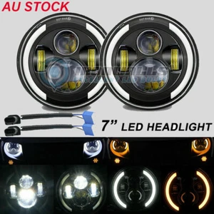 7"Inch Round LED Headlights DRL Hi-Lo Beam Turn Lamps For Ford Mustang 1965-1978 - Picture 1 of 12