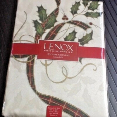 brand new 🎄 LENOX 60x104" Rectangle Christmas Holiday Nouveau Fabric Tablecloth - Image 1 of 4