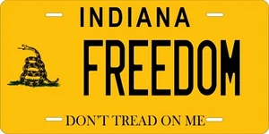Indiana gelb Don't Tread On Me Custom Nummernschilder Auto Bike Motorrad - Bild 1 von 5
