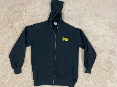 Винтажная мужская куртка с капюшоном на молнии Jerzees XL The Lumber Yard сделано в США черная - Изображение 1 из 4