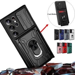 Magnetic Ring Stand Rugged Card Slot Wallet Case For Samsung S25Ultra/S25/S24FE - Picture 1 of 18