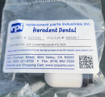 SCICAN AIR COMPRESSOR FILTER (MODEL # STATIM 5000) | RPI PART #SCF031)