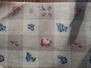 Vintage - Obst auf großem Karo von Cranston Home - 100 % Baumwolle - METERWARE - Bild 1 von 3