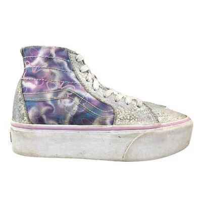 Zapatillas Vans Unisex Talla 5M 6.5W Sk8-Hi Cónicas Plateadas Púrpura Mariposa Sueños Foto 1 de 4
