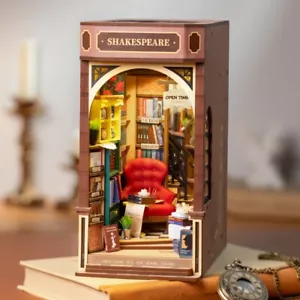 Rolife Wonderland Bookstore DIY Book Nook Shelf Insert 3D Wooden Puzzle Kid Gift - Picture 1 of 13