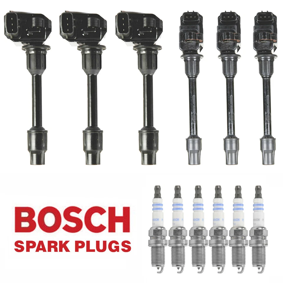 MK UF263 UF232 Ignition Coil & Bosch Double Platinum Spark Plug For Infiniti I30 - Image 1 of 4