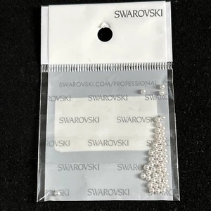 SWAROVSKI WHITE FAUX PEARLS NO HOLE 5809 2MM 48PK From Jewellery Maker - Picture 1 of 2