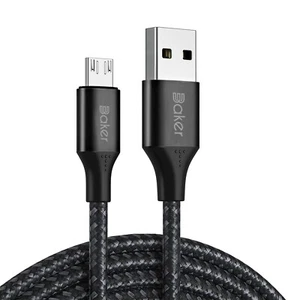 Baker Micro USB Ladekabel 2,4A mit Nylon geflochtenes - Bild 1 von 8