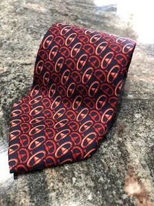Gucci 58 Inch Horsebit Necktie Red And Navy Blue - Picture 1 of 4