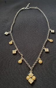 Vintage gold tone and silver tone style necklace 16" long 2.5 extender. - Picture 1 of 3