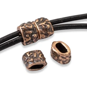 10 cuentas antiguas de barril de cobre Jardín - componentes de joyería orgánica para cuero - Imagen 1 de 6