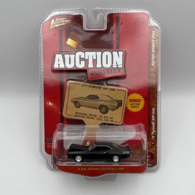 Johnny Lightning AUCTION INSANITY Black 1970 Plymouth AAR CUDA 1/64 NEW - Image 1 of 4