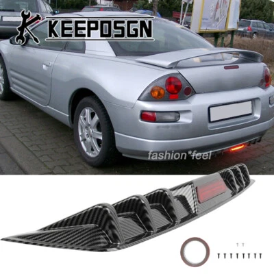For Mitsubishi Eclipse Rear Bumper Diffuser Splitter w/ LED Brake Light Carbon - Image 1 of 4