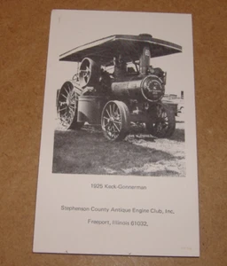 Keck Gonnerman Tractor Freeport Illinois Postal IL Antiguo Engine Club - Imagen 1 de 2