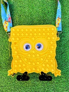 Pop-It Googly-Eyes Cartoon Square Shoulder/Messenger Carry-All Zip-Up Bag EUC - Picture 1 of 4