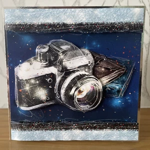 Handgefertigte 5"x5" Kamera Fotografie Thema Ruhestand Karte - Bild 1 von 3