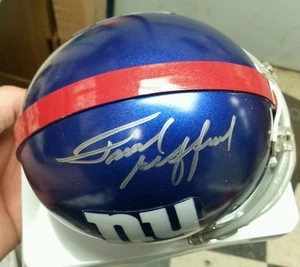 CRISP Autographed Giants Frank Gifford Mini Helmet LEAF COA NICE!! - Picture 1 of 3