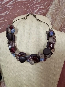 Collana Colliere Collare Vetro Rigido vintage (V3) ^ - Picture 1 of 10