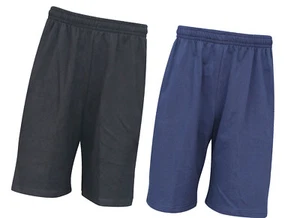 New Bermuda Short Style Athletic Sweat Mens Shorts Regular Fit Navy/Black - Picture 1 of 2