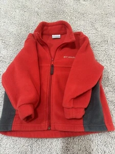 Columbia Fleece Full Zip Red Jacket Youth Size 4/5 Kids - Picture 1 of 4
