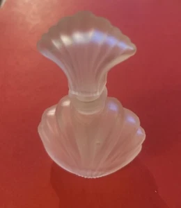 Vintage Glas Muschel Form Parfüm Flakon von Albert Price mit Muschel Stopfen 4,25" - Bild 1 von 6