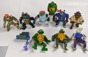 1990's Playmates TMNT Teenage Mutant Ninja Turtles Worn Action Figure Lot #5 - Picture 1 of 7