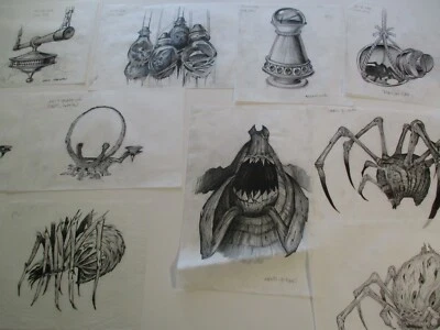 COLLECTION DRAWINGS ILLUSTRATION ANIMATION COMIC DESIGN CREATURE SPIDER BOTTLE - Image 1 of 4