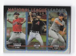 2024 Topps NL Leaders Wins Spencer Strider #309 Rainbow Foil - Picture 1 of 2