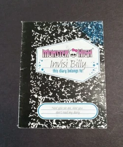 Monster High Tagebuch Buch Booklet Invisi Billy - Bild 1 von 3