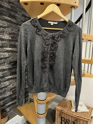 Boden Ladies Grey Cashmere Blend Cardigan Talla 10 Foto 1 de 4