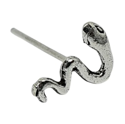 Serpente con perno naso serpente in argento sterling 925 dritto a L gioiello ... - Immagine 1 di 4