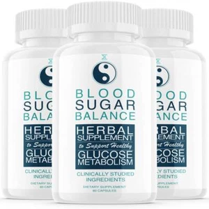 (3 Pack) Blood Sugar Balance Herbal Supplement, Official Formula, (180 Capsules) - Picture 1 of 1