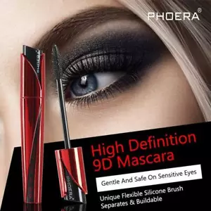 PHOERA 9D NATURAL LOOK MASCARA WASSERDICHT SCHWARZE FASERWIMPERN WIMPERN AUGEN MAKE-UP - Bild 1 von 4