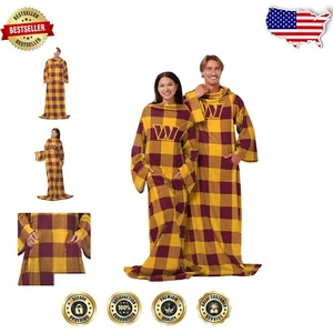 Coperta unisex NFL oversize indossabile con tasca frontale - colori squadra comandanti - Foto 1 di 8