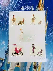 Disney Parks WonderGround A Perfect Pair Postcard 5x7 Disney Dogs Sydney Hansen - Picture 1 of 1