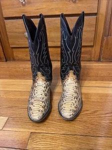 Stivali da cowboy Code West in vera pelle di serpente da uomo taglia 10,5D made in USA - Foto 1 di 20