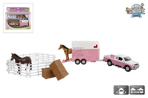 Kids Globe Traffic Die Cast Mitsubishi mit Pferdenanhänger, Geländewagen - Bild 1 von 1