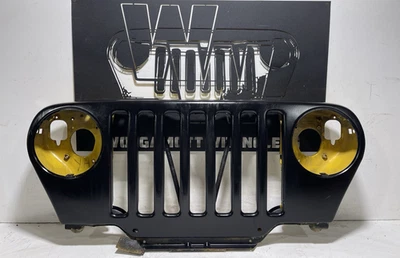 PAINTED Black PX8 Front Grille Panel Shell Grill 97-06 Jeep TJ Wrangler CC - Image 1 of 4