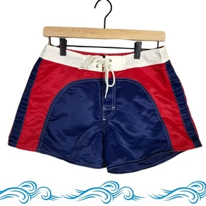 Vintage Y2K Surfshorts, Boardshorts, Bodywaves Größe 8 (Small) PacSun rot blau - Bild 1 von 13