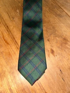 Ferragamo Vintage Silk Green Plaid Tie, made in Italy - Picture 1 of 5