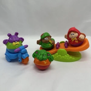 VTG Playskool Set Weeble Wobble Figures Vehicle Seesaw Red Riding Knight Rabbit - Picture 1 of 21