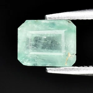 💎 0.85ct 6x5mm Octagon Natural Bluish Green Emerald - Nigeria Gemstone - Picture 1 of 4