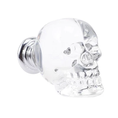 3pcs Delicate Glass Knob Handle Skull Head Handle Replacement - Image 1 of 4