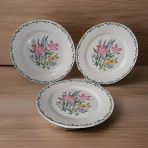 3er Set Vintage Thomson Keramik Speiseteller Krokus Blume Floral 10,5 cm - Bild 1 von 9